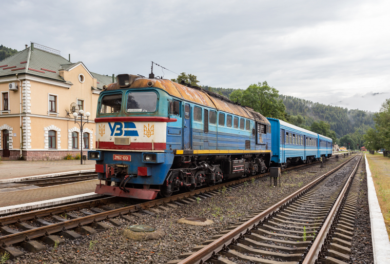 Regionální vlak v Jaremče, Ukrajina
